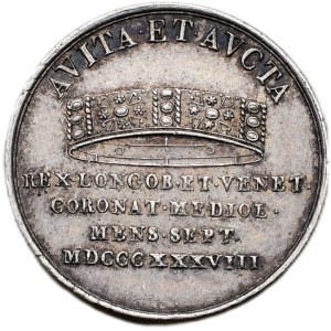 Ferdinand V. 1835-1848, Menší žeton na korunovaci Lombardsko-benátským králem 6.9.1838 v Miláně