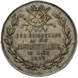 Franz Josef I. 1848-1916, Medal commemorating the hunting exhibition in Vienna in 1910, removed lug, 34mm, 15.225g
