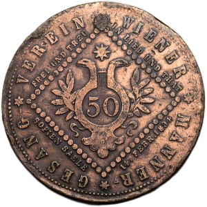 Franz Josef I. 1848-1916, Austria, Cu medal 50th anniversary of the founding of the Vienna Male Choir 1894