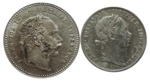 20 krejcar 1868 bz (0/0), 10 krejcar 1853 A (1/1) 2pcs