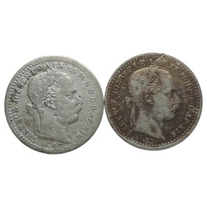 10 krejcar 1870 KB škr., 1870 GYF 2ks
