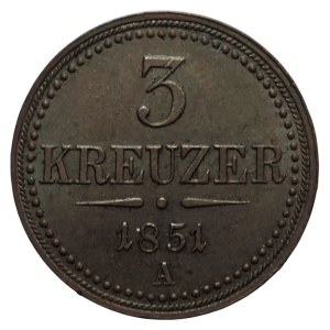 3 krejcar 1851 A