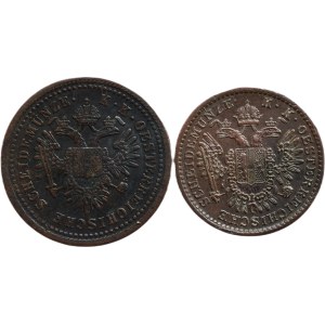1 krejcar 1851 A, 1/2 krejcar 1851 B