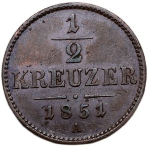 1/2 krejcar 1851 A