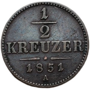 1/2 krejcar 1851 A