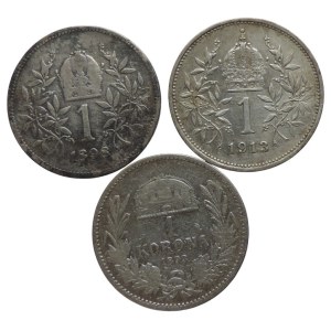 1 cor 1893 KB, 1898, 1913 3szt.