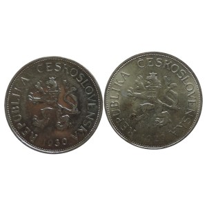 5 CZK 1929, 1930 Ag 2pcs