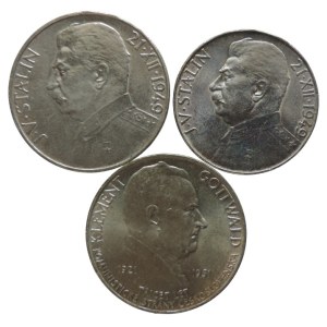 100 CZK 1949 Stalin, 50 CZK 1949 Stalin, 100 CZK 1951 Gottwald