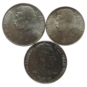 100 CZK 1949 Stalin, 50 CZK 1949 Stalin, 100 CZK 1951 Gottwald