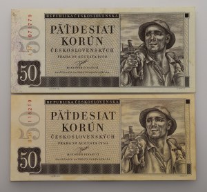 Czechoslovakia 1945-1992, 50 CZK 1950 series A37, B38