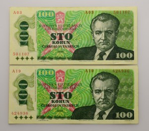 Czechoslovakia 1945-1992, 100 CZK 1989 series A 03, 19