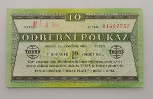 Czechoslovakia 1945-1992, Tuzex - 10 CZK, voucher 1991