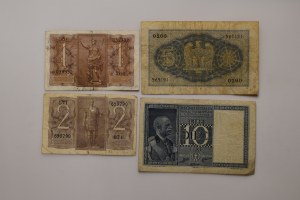 Italy, 10 lire, 5 lire 2 lire, 1 lire