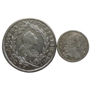 Bavaria, Maximilian III. Joseph 1745-1777, 10 kreuzar 1777, just + 1 kreuzar 1755