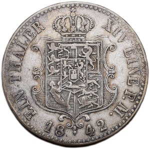 Hannover, Ernst August 1837-1851, tolar 1842 A, Clausthal, KM.197.1, dr.hr., dr.rysky, vl.škr., patina, 22.126g