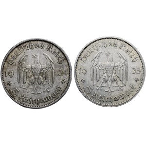 5 marka 1934 A, 5 marka 1935 A