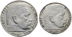 5 mark 1935 J, 2 mark 1938 D