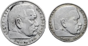 5 mark 1935 J, 2 mark 1937 D