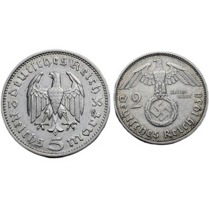 5 mark 1935 J, 2 mark 1937 D