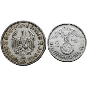 5 marka 1936 A, 2 marka 1938 B