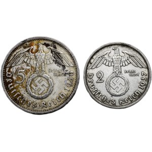 5 marka 1936 A, 2 marka 1937 F