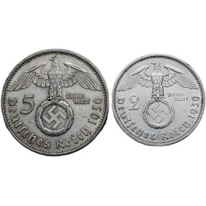 5 marka 1936 A, 2 marka 1939 A