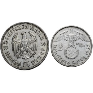 5 mark 1936 A, 2 mark 1937 F