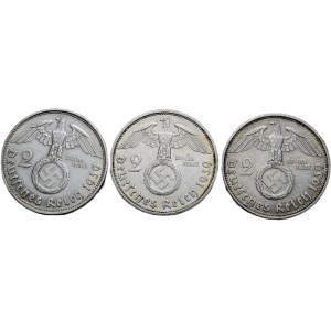 2 marks 1939 B, 1939 D, 1939 F