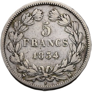 Francie, Ludvík Filip 1830-1848, 5 frank 1834 MA