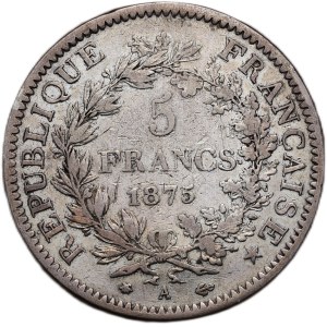 Francie, III. Republika 1871-1940, 5 frank 1875 A