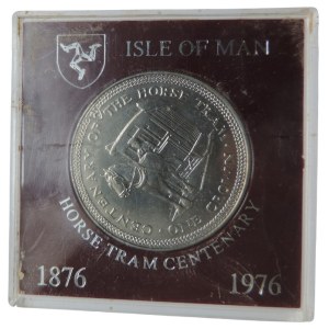 Ostrov Man, Alžběta II., 1 Crown 1876-1976 sté výročí koňské tramvaje, kapsle