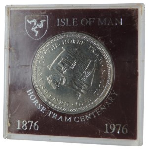 Isle of Man, Elizabeth II, 1 Crown 1876-1976 Centenary of the Horse Tram, capsule