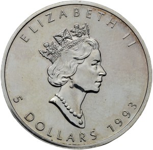 Canada, 5 dollars 1993