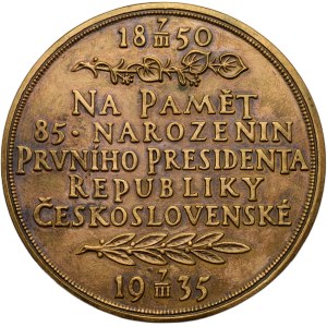 Španiel O., Medaile k 85. narozeninám TGM 1935, bronz 60mm