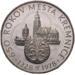 650 let města Kremnica 1328-1978, 38mm bronz, postříbřený, 90 rokov korunovej meny 1892-1992, 38mm bronz postříbřený