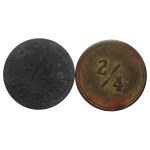 Franz Mai Želeč 2/4 Cl 1759, corrosion + Wenzel Kokš Měcholupy 1/4 Hopfen CL 870