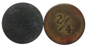 Franz Mai Želeč 2/4 Cl 1759, corrosion + Wenzel Kokš Měcholupy 1/4 Hopfen CL 870