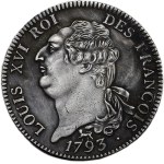 Francie, Ludvík XVI. ECU 1793 A, sběratelská kopie