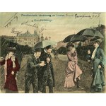 Postcard - Rain greetings from Lviv. Halytsky Square - 1904 [collage, very rare].