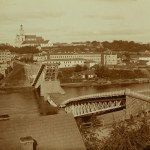 POST - Grodno. Blown up bridge. Panorama of the city - ca 1916 [very rare].