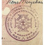 Diploma. Board of the District Circle of Scouts from the Time of the Struggles for Independence. Commemorative Badge - Lviv 1939 [watchmaker Cyankiewicz Ludwik].