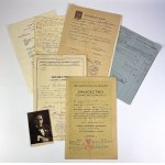 A set of memorabilia of the Cracow watchmaker Ludwik Cyankiewicz [exams, watchmaking diploma, Omega].