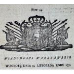 Warsaw News. Saturday, November 23, 1771. number 94 [newspaper, Warsaw].