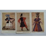 Set of 3 Postcards - Z. Stryjeńska - Polish Folk Types