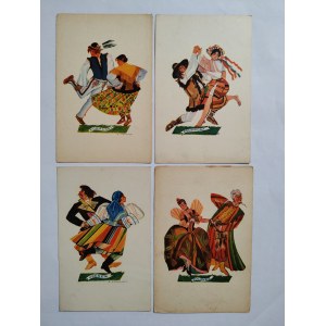 Set di 4 cartoline - Z. Stryjeńska - Danze