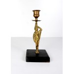 Brass candlestick from the turn of the 20th century. - Once owned by W. S. Reymont.