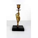 Brass candlestick from the turn of the 20th century. - Once owned by W. S. Reymont.