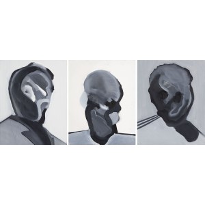Cezary Bednarczyk (ur. 1988, Zielona Góra), Bez tytułu z cyklu Szkice do portretu, tryptyk, 2015