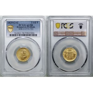 Germany, 2 1/2 thalers in gold, 1829 CvC, Brunswick