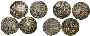 Poland, set of 4 x trojak, 1621, 1622, 2 x 1624, Krakow